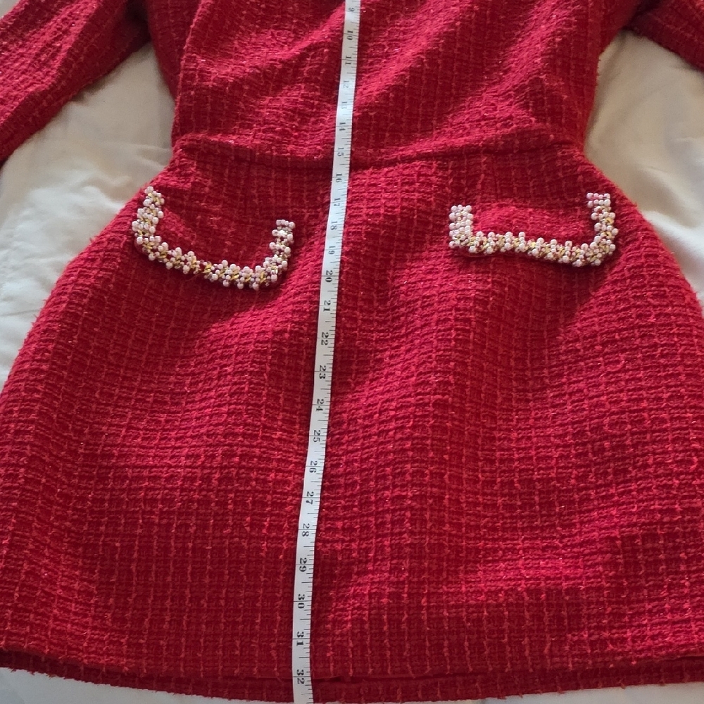 NADINE MERABI Red Long Sleeve Dress - Picture 7 of 7